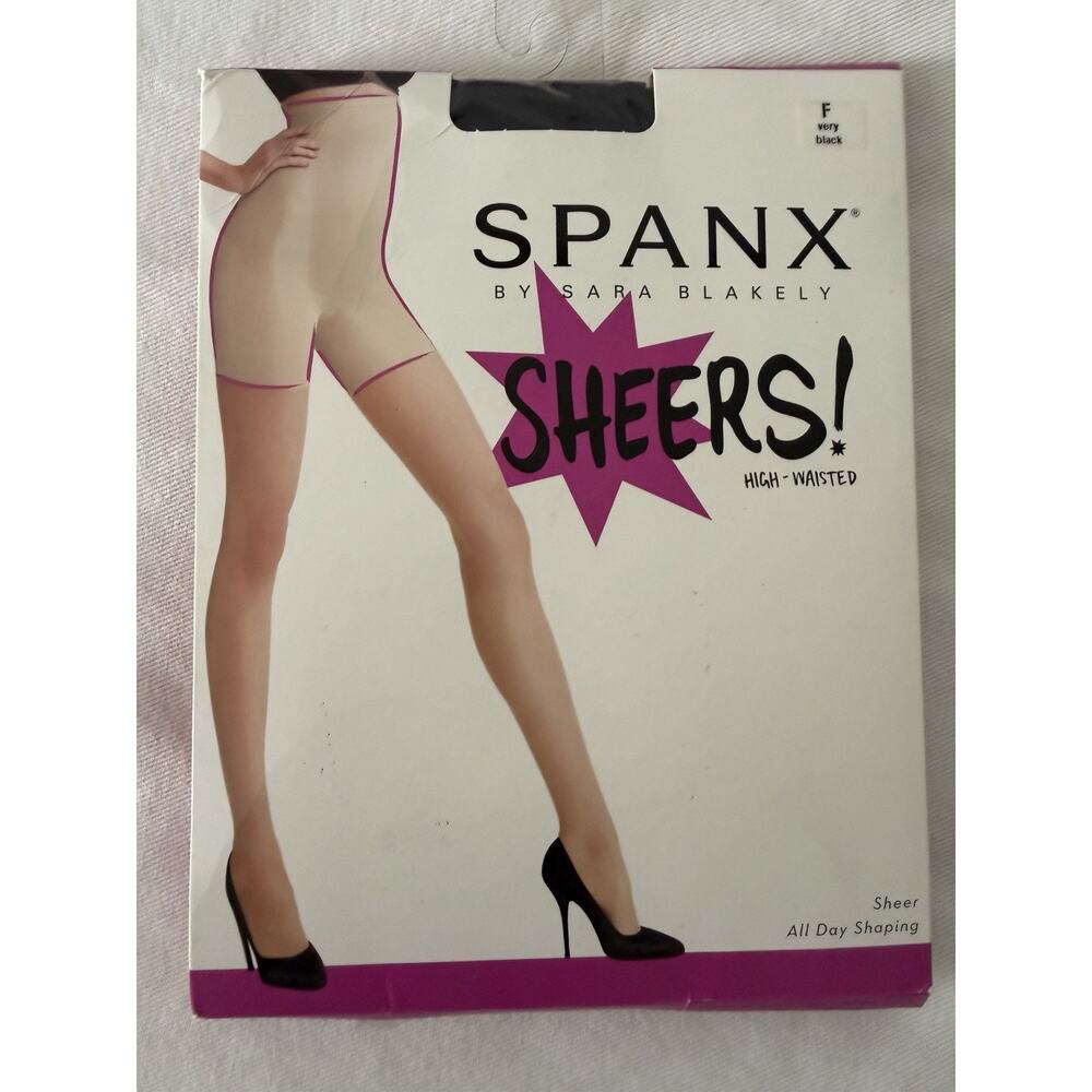 SPANX SzF Very Black invisible Luxe Leg Sheers Style 20025R NWT Tights Shaping